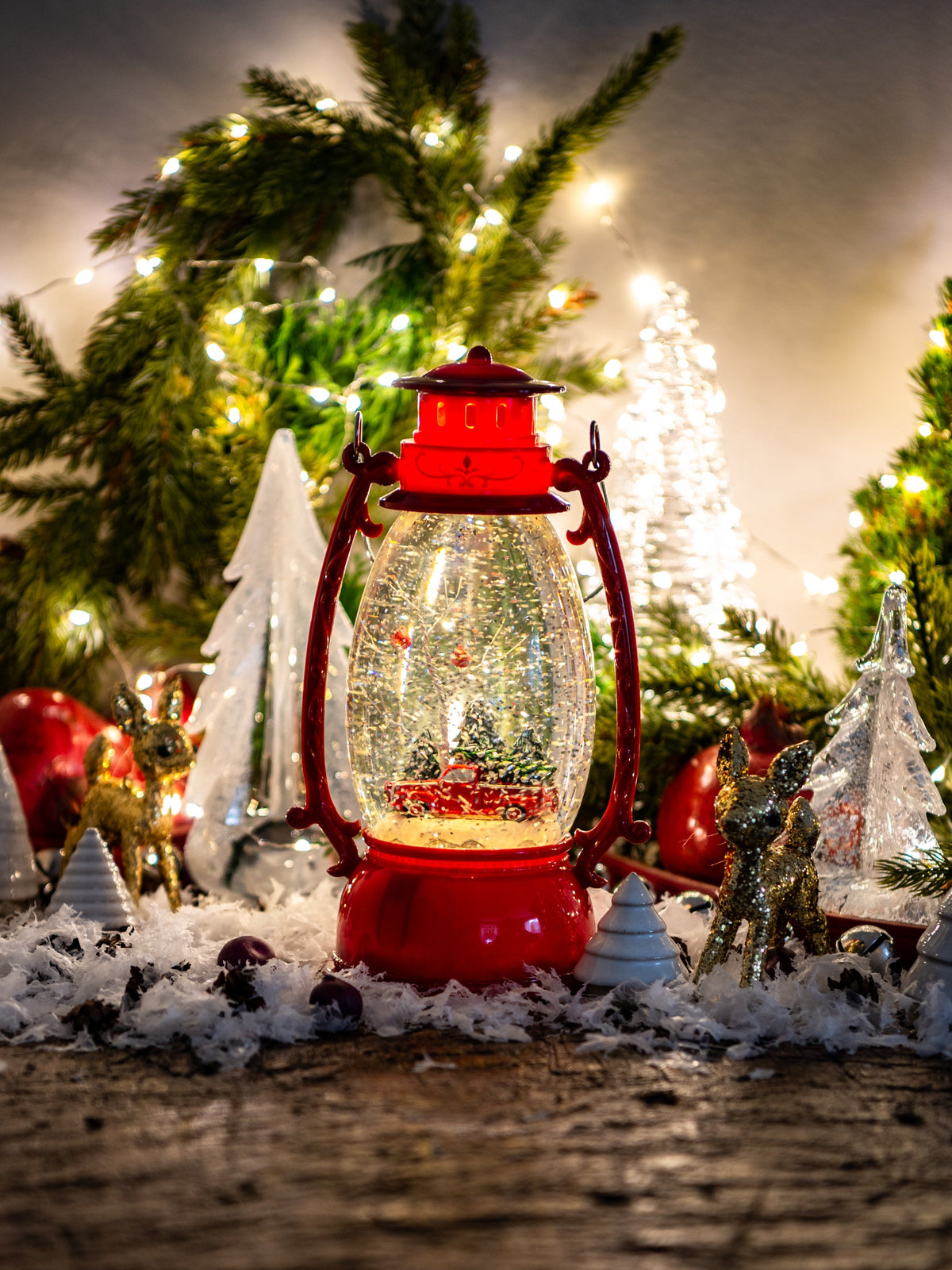 Retro Holiday Lantern Red
