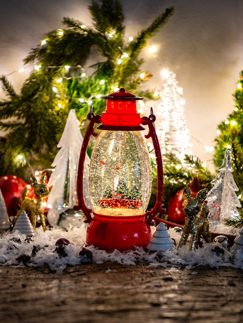Retro Holiday Lantern Red