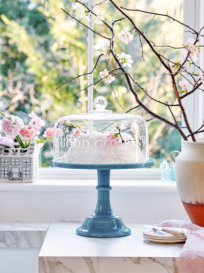 Mosser Glass Georgia Blue Cake Stand