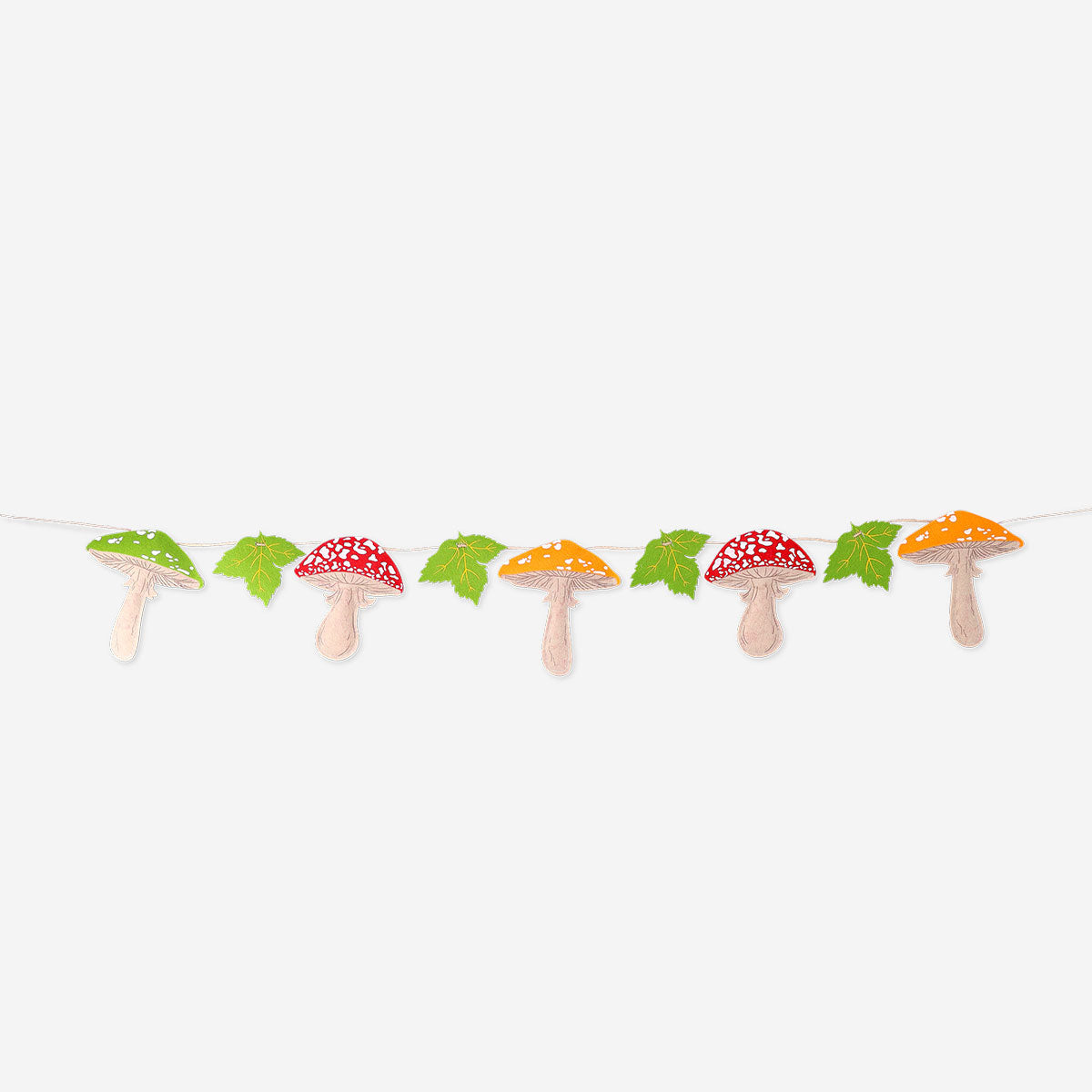 Felt mushroom garland - 200 cm